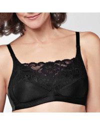 Miękki gorset bez fiszbin z kieszonkami i koronką Amoena Isabel black