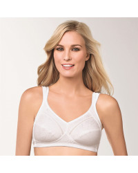 Biustonosz żakardowy bez fiszbin z kieszonkami biały Nora SB 0555N