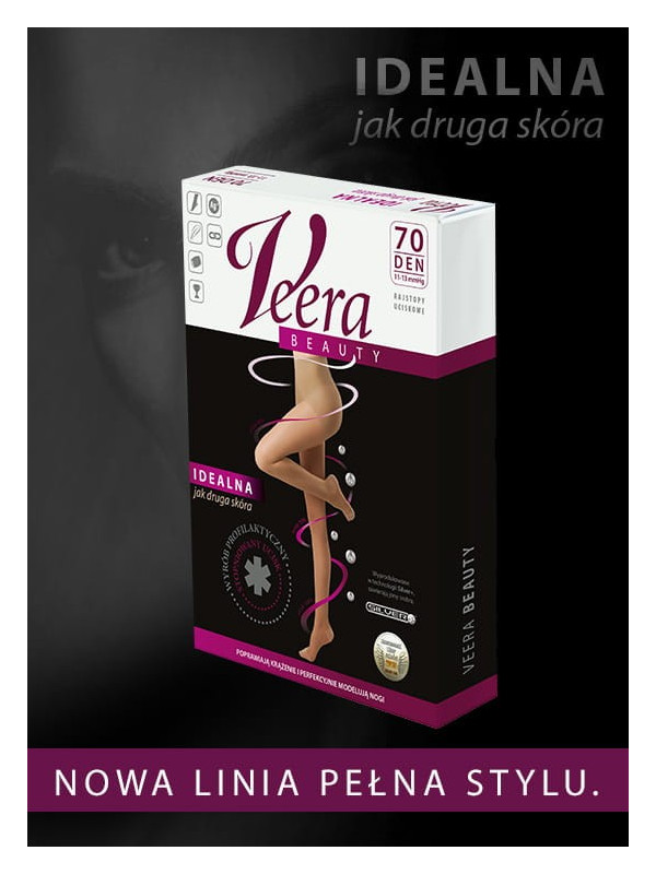 Rajstopy Medyczne Na Żylaki VEERA BEAUTY 70 DEN Czarne