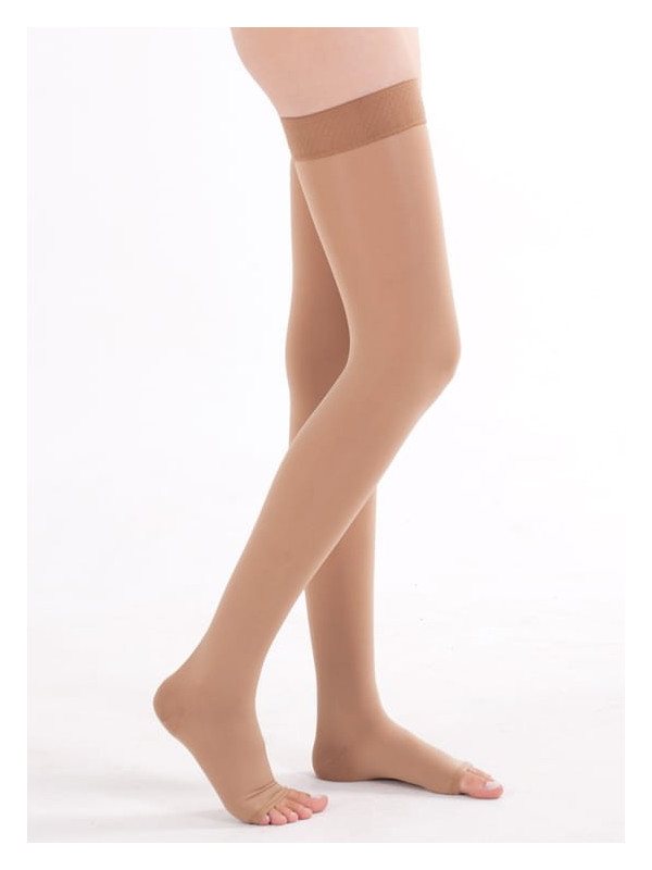 Pończochy Przeciwżylakowe Veera Forte CCL2 Czarne Otwarte palce II Klasa Ucisku