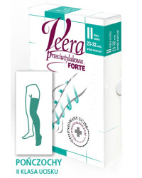 Pończochy Przeciwżylakowe Veera Forte CCL2 Czarne Zamknięte palce II Klasa Ucisku