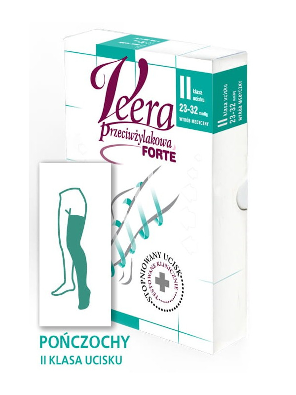 Pończochy Przeciwżylakowe Veera Forte CCL2 Karmel Zamknięte palce II Klasa Ucisku