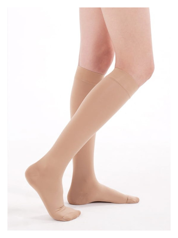 Podkolanówki Przeciwżylakowe Uciskowe Veera Forte CCL2 Czarne Zamknięte palce II Klasa Ucisku