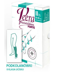 Podkolanówki Przeciwżylakowe Uciskowe Veera Forte CCL2 Karmel Otwarte palce II Klasa Ucisku