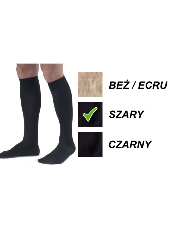 Skarpety przeciwżylakowe Veera 140 den męskie szare