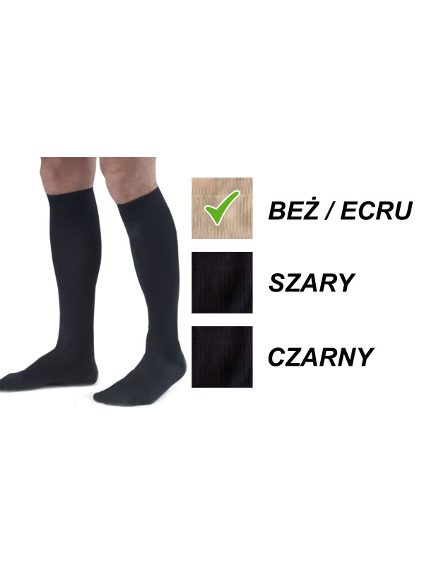 Skarpety przeciwżylakowe Veera MEN 140 den męskie beżowe