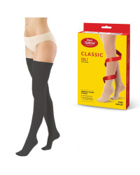 Pończochy Przeciwżylakowe Pani Teresa 1 klasa kompresji Zamknięte Krótkie PT 0406 Czarne - Pończochy medyczne uciskowe