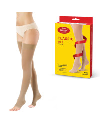 Pończochy Przeciwżylakowe Pani Teresa 2 klasa kompresji Otwarte Długie PT 0403 Beż - Pończochy medyczne uciskowe