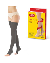 Pończochy Przeciwżylakowe Pani Teresa 2 klasa kompresji Otwarte Krótkie PT 0403 Grafitowe - Pończochy medyczne uciskowe