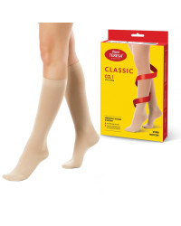 Podkolanówki Przeciwżylakowe Pani Teresa 1 klasa kompresji Zamknięte Długie PT 0408 Beż - Podkolanówki medyczne uciskowe