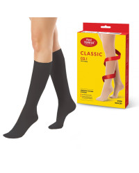 Podkolanówki Przeciwżylakowe Pani Teresa 1 klasa kompresji Zamknięte Długie PT 0408 Czarne - Podkolanówki medyczne uciskowe