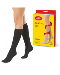 Podkolanówki Przeciwżylakowe Pani Teresa 2 klasa kompresji Zamknięte Długie PT 0405 Czarne - Podkolanówki medyczne uciskowe