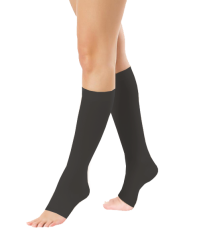 Podkolanówki Przeciwżylakowe Pani Teresa 1 klasa kompresji Otwarte Długie PT 0408 Czarne - Podkolanówki medyczne uciskowe