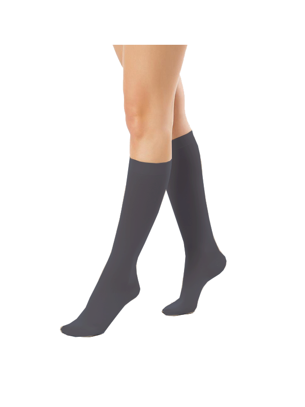 Podkolanówki Przeciwżylakowe Pani Teresa 2 klasa kompresji Zamknięte Długie PT 0405 Grafitowe - Podkolanówki medyczne uciskowe