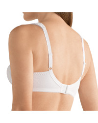 Biustonosz żakardowy bez fiszbin z kieszonkami biały Nora SB 0555N