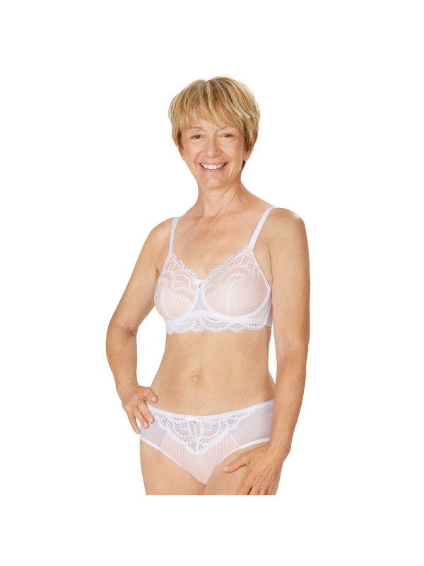 Elegancki biały gorset protetyczny dla amazonek Amoena Karolina wb