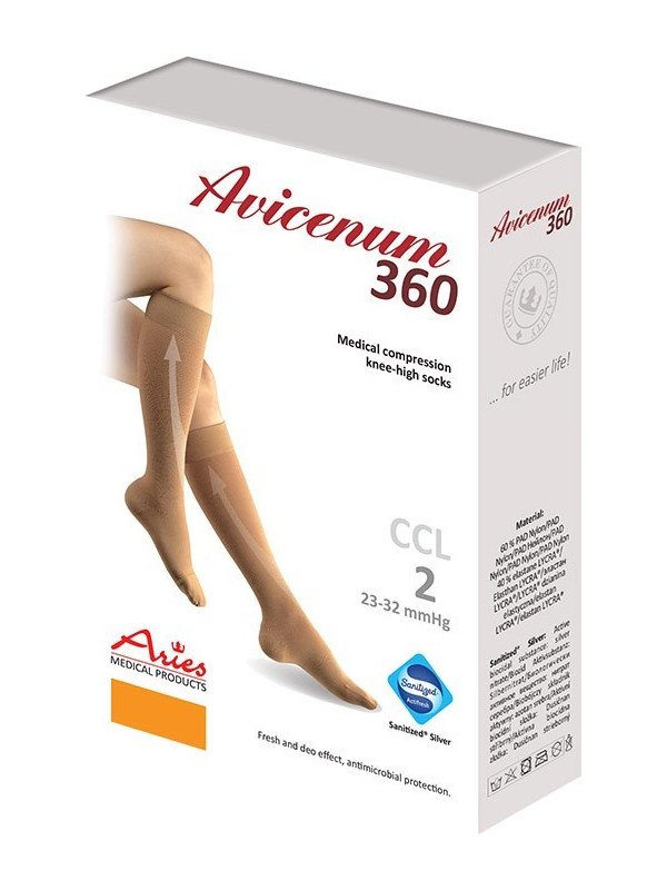 Podkolanówki medyczne na żylaki Aries Avicenum 360 DEN