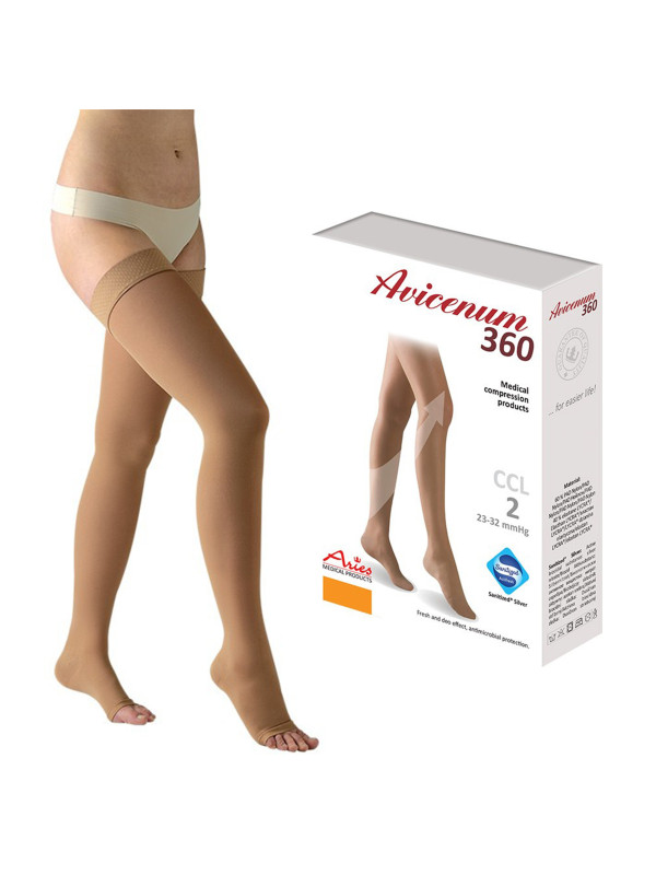 Pończochy na żylaki CCL2 Aries Avicenum 360 den beżowe (natura)