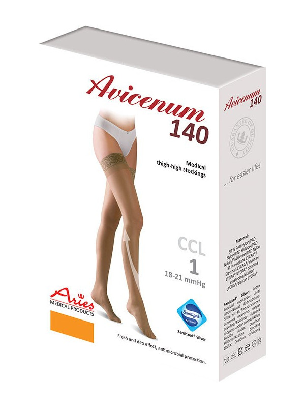 Pończochy przeciwżylakowe 1 klasa Aries Avicenum 140 DEN