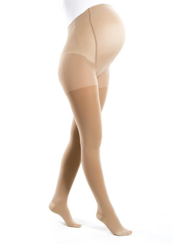 Rajstopy Przeciwżylakowe ciążowe Pani Teresa uciskowe 1 klasa kompresji krótkie PT 0411 Beżowe