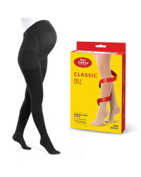 Rajstopy Przeciwżylakowe Ciążowe Pani Teresa uciskowe 1 klasa kompresji krótkie PT 0411 Czarne