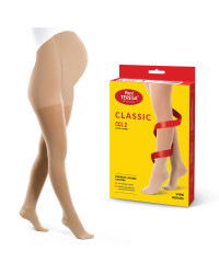 Rajstopy Przeciwżylakowe ciążowe Pani Teresa uciskowe 2 klasa kompresji Krótkie PT 0402 Beżowe