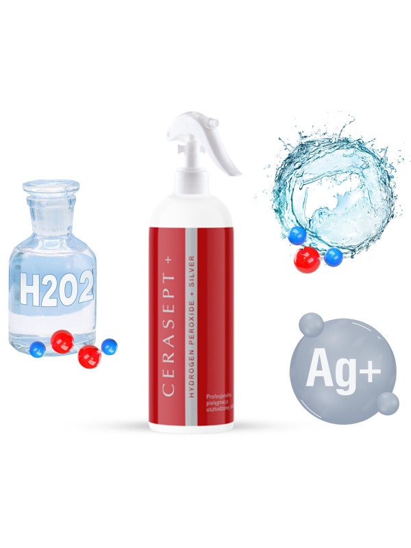 Płyn przyspieszający gojenie ran ze srebrem Cerasept+ 500 ml