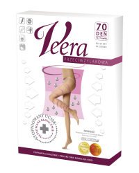 Rajstopy przeciwżylakowe ucisk profilaktyczny Veera jasny orzech 70 DEN