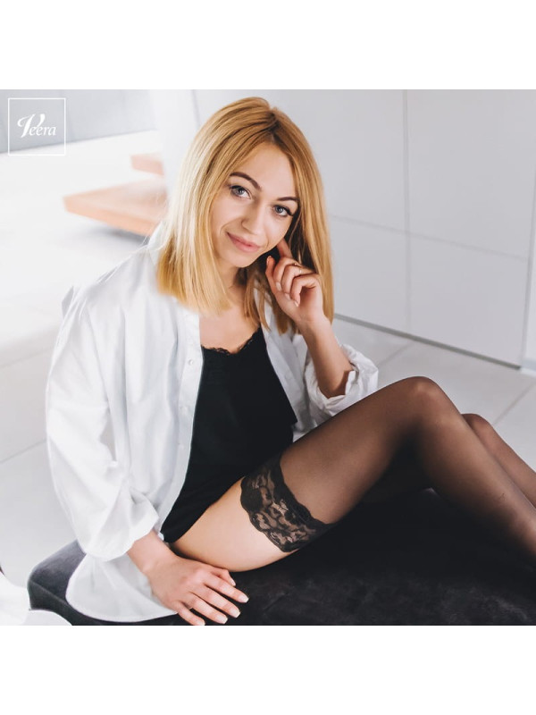 Pończochy Przeciwżylakowe Veera 140 den  Czarne I Klasa Ucisku