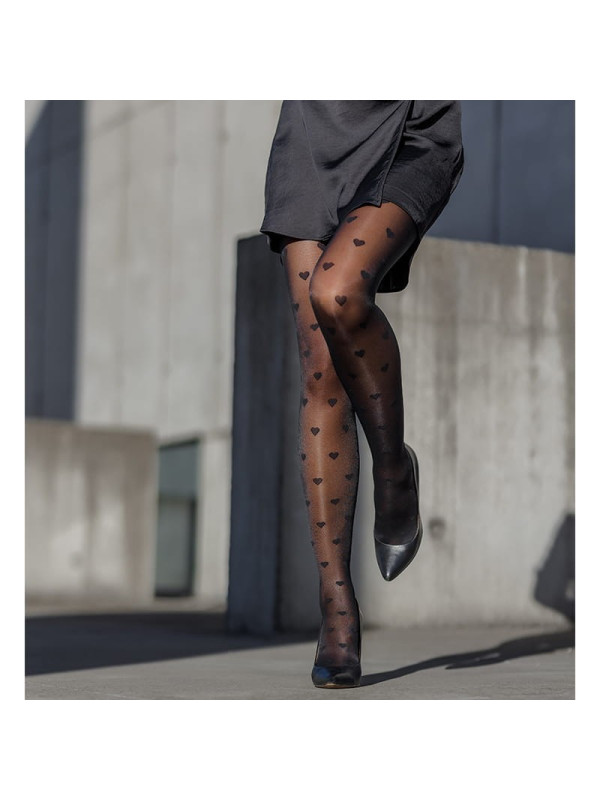 Rajstopy profilaktyczne Veera Fashion 70 DEN w serduszka