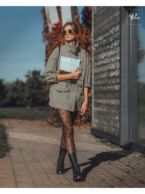 Rajstopy profilaktyczne Veera Fashion 70 DEN w serduszka