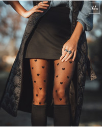 Rajstopy profilaktyczne Veera Fashion 70 DEN w serduszka