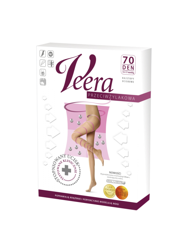 Rajstopy Veera przeciwżylakowa ucisk profilaktyczny 70 DEN visione