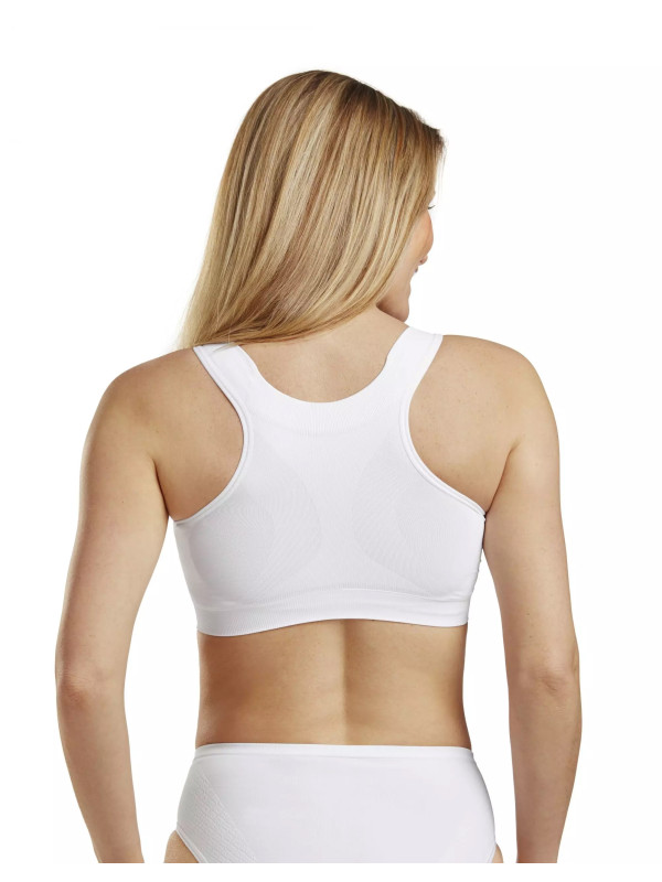 Biustonosz pooperacyjny z kieszonką Carefix Mary biały