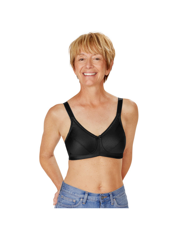 Biustonosz miękki bez fiszbin lśniący czarny Amoena Rita SB 2004
