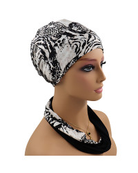 Turban bambusowy z opaską na głowę lub szyję po chemii Grace