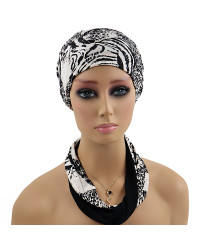 Turban bambusowy z opaską na głowę lub szyję po chemii Grace