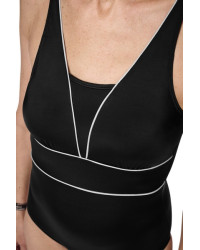 Elegancki czarny gorset kąpielowy do noszenia protezy Amoena Ravello OP 71731