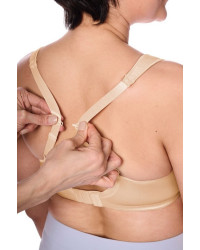 Biustonosz Amoena Lissa SBP beżowy – usztywniany, bez fiszbin, z kieszonkami na protezy piersi, po mastektomii