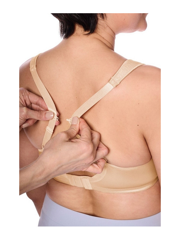 Biustonosz Amoena Lissa SBP beżowy – usztywniany, bez fiszbin, z kieszonkami na protezy piersi, po mastektomii