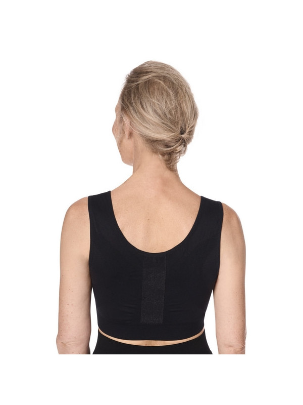 Biustonosz kompresyjny po operacji piersi czarny Amoena Sina 45008