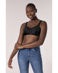 Biustonosz bez fiszbin z kieszonkami czarny Amoena Isadora SB 44114