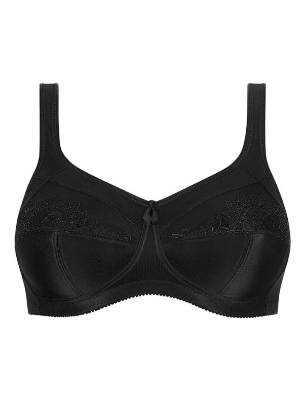 Biustonosz bez fiszbin z kieszonkami czarny Amoena Isadora SB 44114