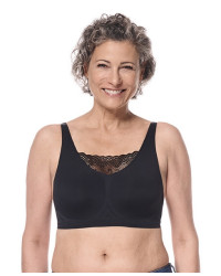 Gorset z koronkową wstawką bez fiszbin dla amazonek Esra SB 45095 bk