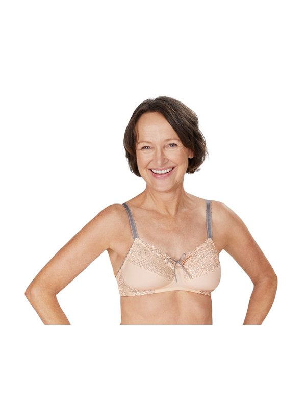 Biustonosz dla amazonek bez fiszbin z koronkową wstawką Amoena Alina SB