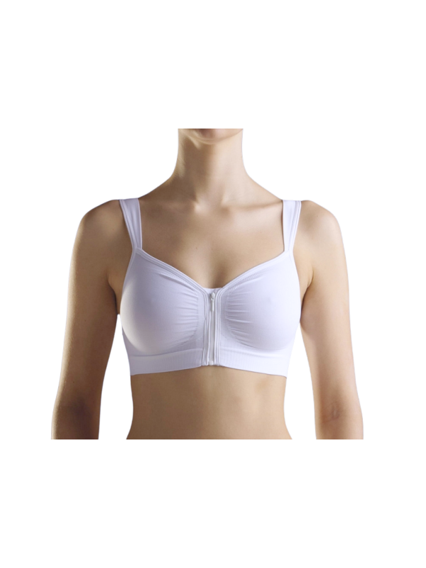 Biustonosz uciskowy kompresujący piersi Carefix Anna biały