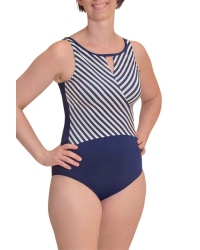 Strój kąpielowy dla amazonek po mastektomii Amoena Casoria OPHN 71789 navy/off white