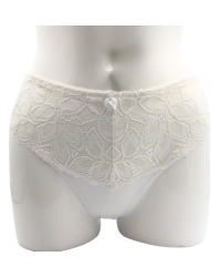 Eleganckie białe figi z koronką Amoena Rebeca