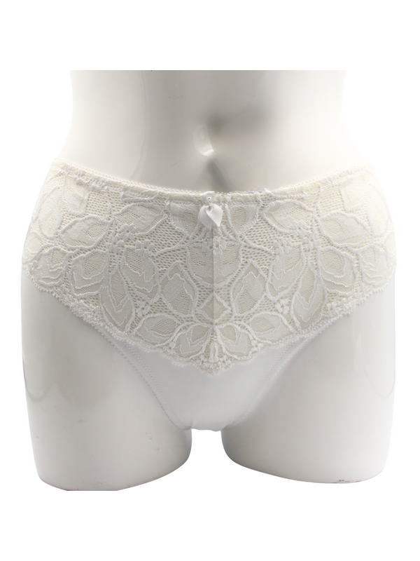 Eleganckie białe figi z koronką Amoena Rebeca