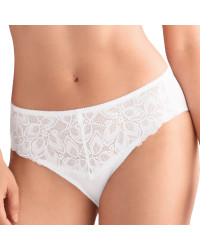 Eleganckie białe figi z koronką Amoena Rebeca